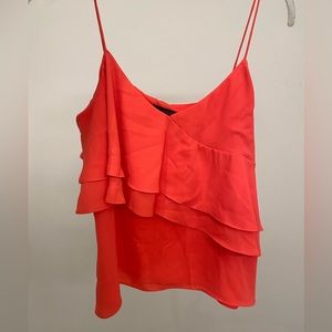 J.Crew Coral Tank with Tiered Detailing